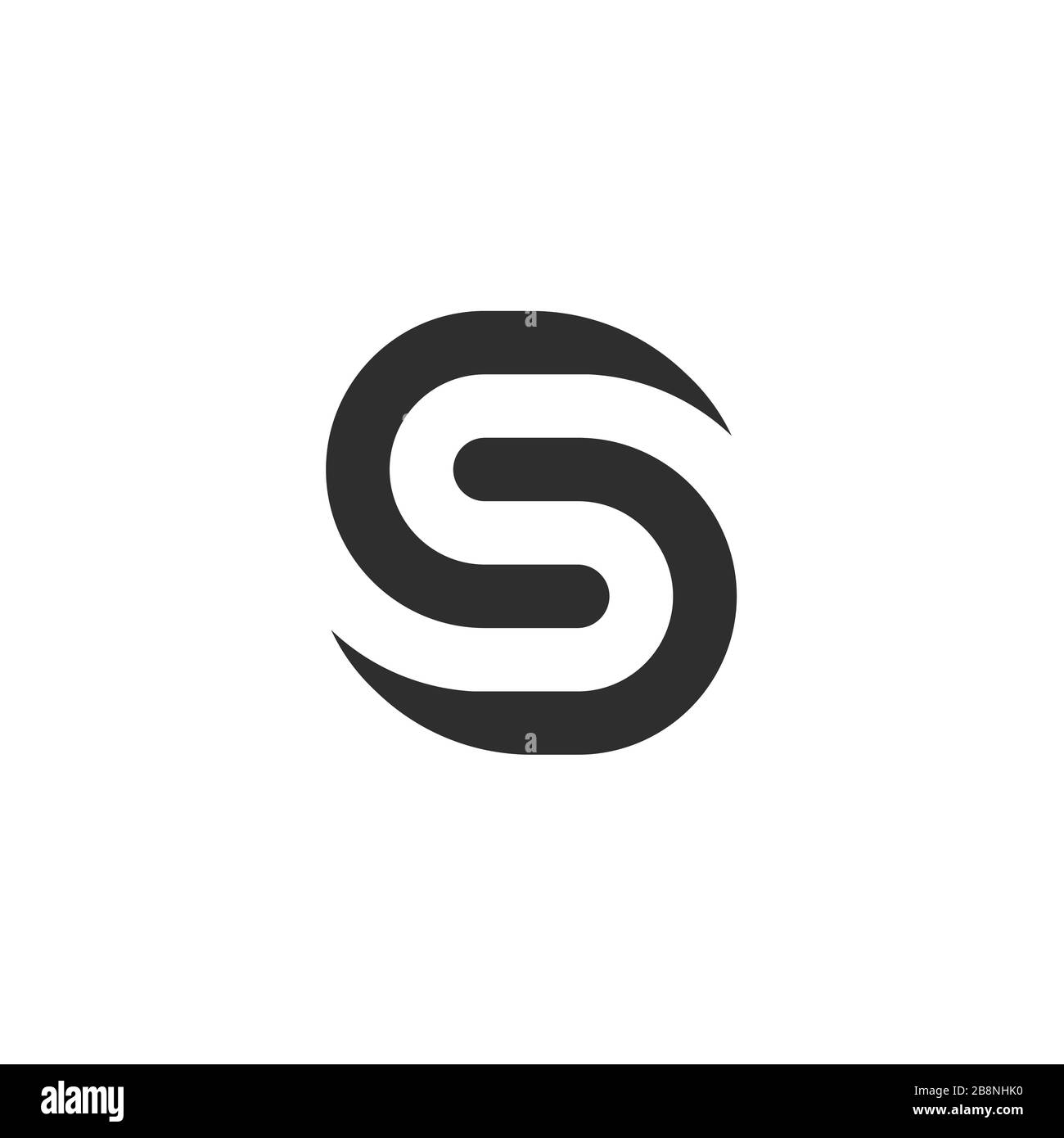 Concetto del logo della lettera S, modello del logo grafico della lettera S iniziale, icona piatta vettoriale. Illustrazione Vettoriale