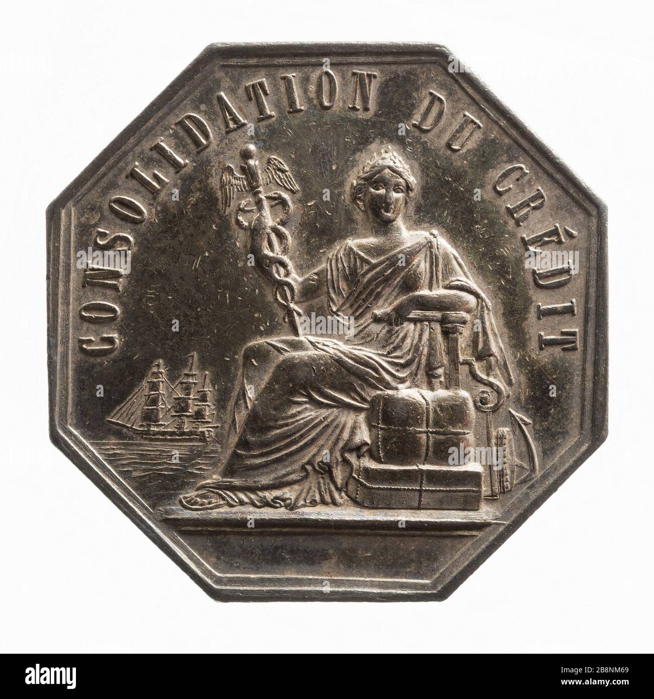 Sicurezza commerciale: Assicurazione reciproca e premi fissi contro il fallimento, XIX secolo 'la Sécurité commerciale : assicurazioni mutuelles et à primes fixes contre les faillites, XIXe siècle'. Argent. Parigi, musée Carnavalet. Foto Stock