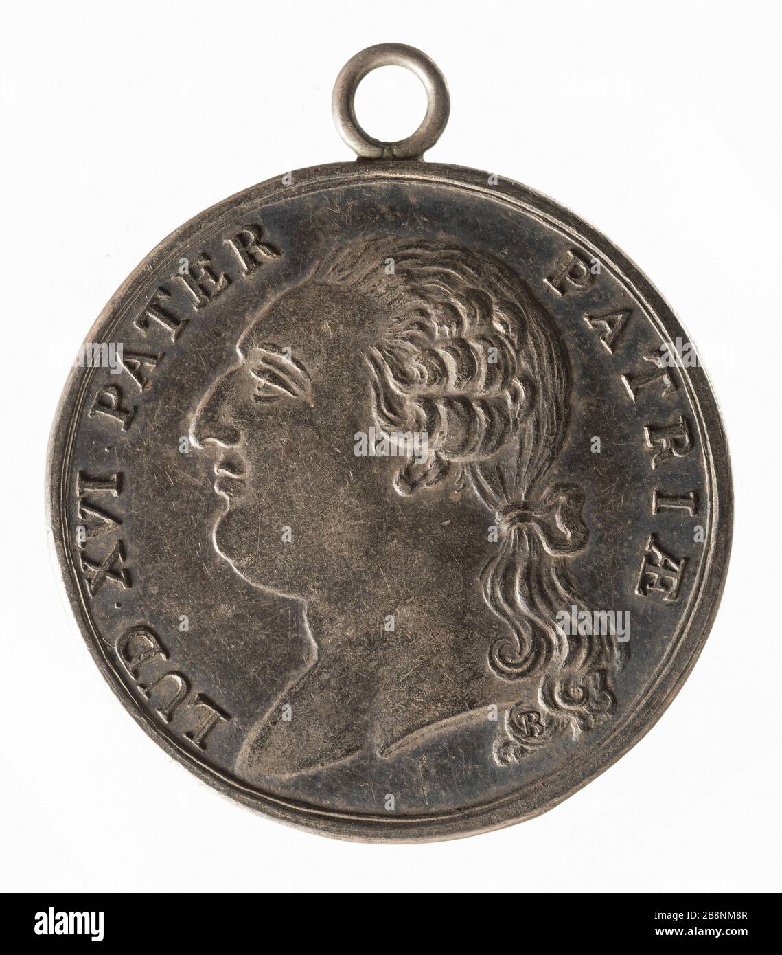 Medaglia di assicurazione marittima a società a responsabilità limitata francese 1789 'Médaille d'une compagnie anonyme française d'Assurances maritimes, 1789'. Argent. 1879-1789. Parigi, musée Carnavalet. Foto Stock