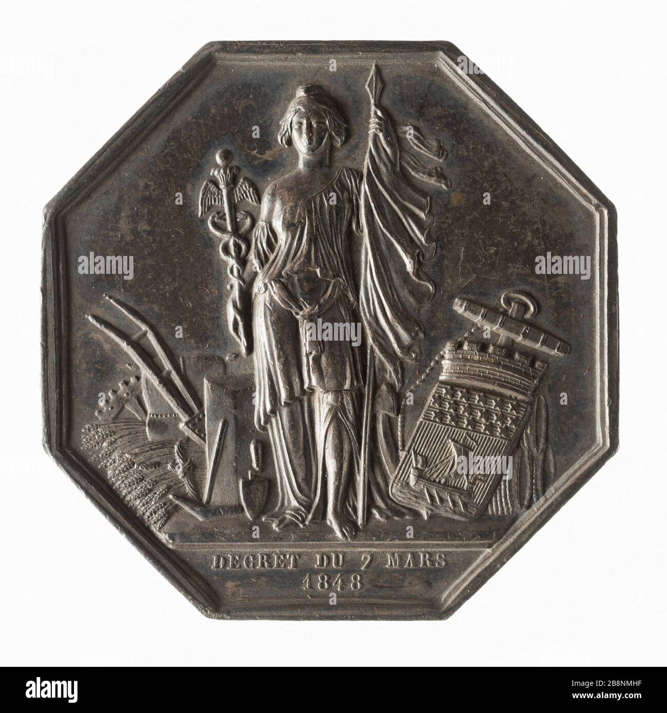 National Discount Counter 1848 "Comptoir National d'escompte, 1848". Argent. 1848-1848. Parigi, musée Carnavalet. Foto Stock