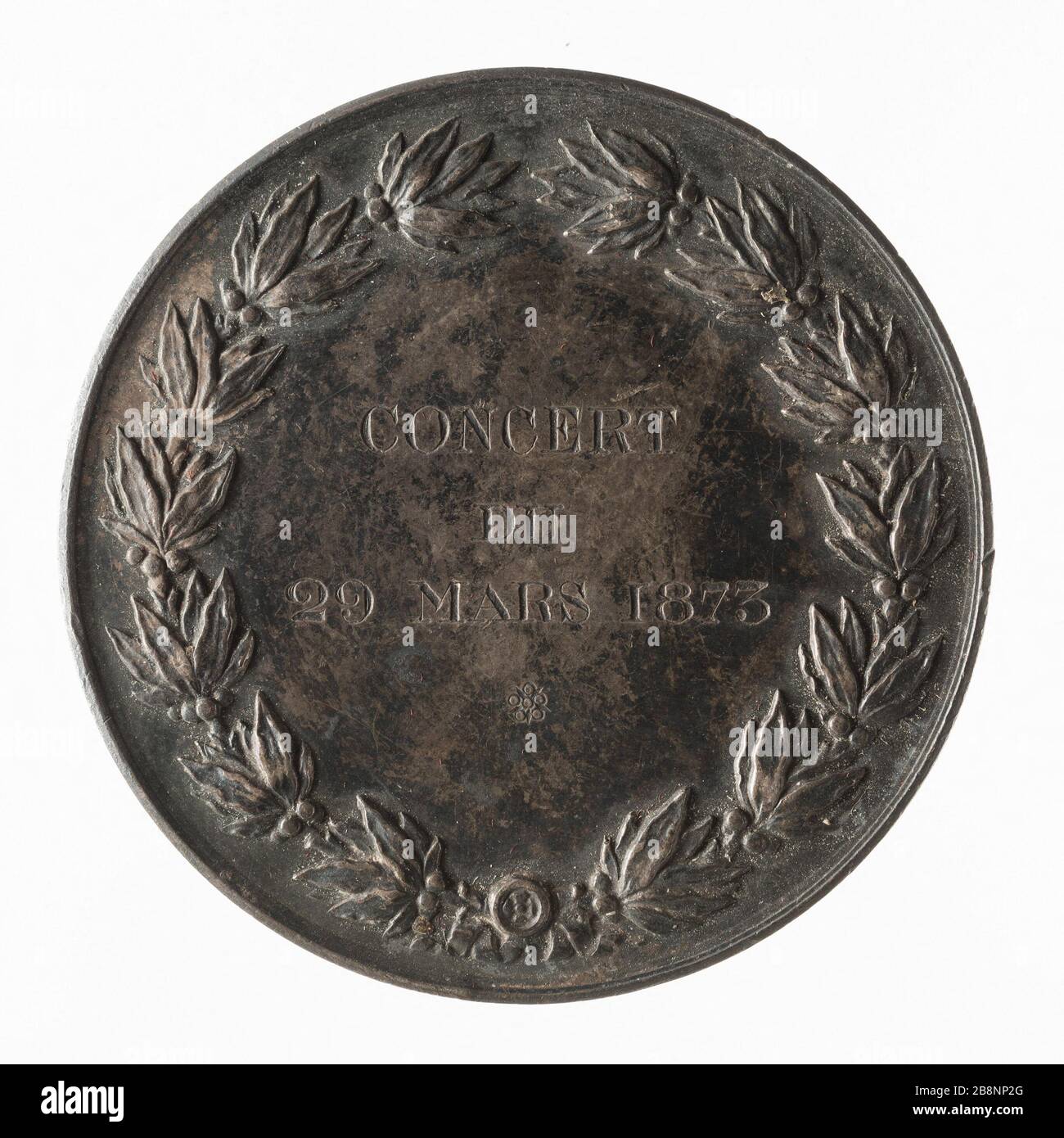 Concerto presso la Società Italiana di beneficenza di Parigi, 29 marzo 1873 'Concerto à la Société italienne de bienfaisance de Paris, 29 marzo 1873'. Argent. 1873-1873. Parigi, musée Carnavalet. Foto Stock