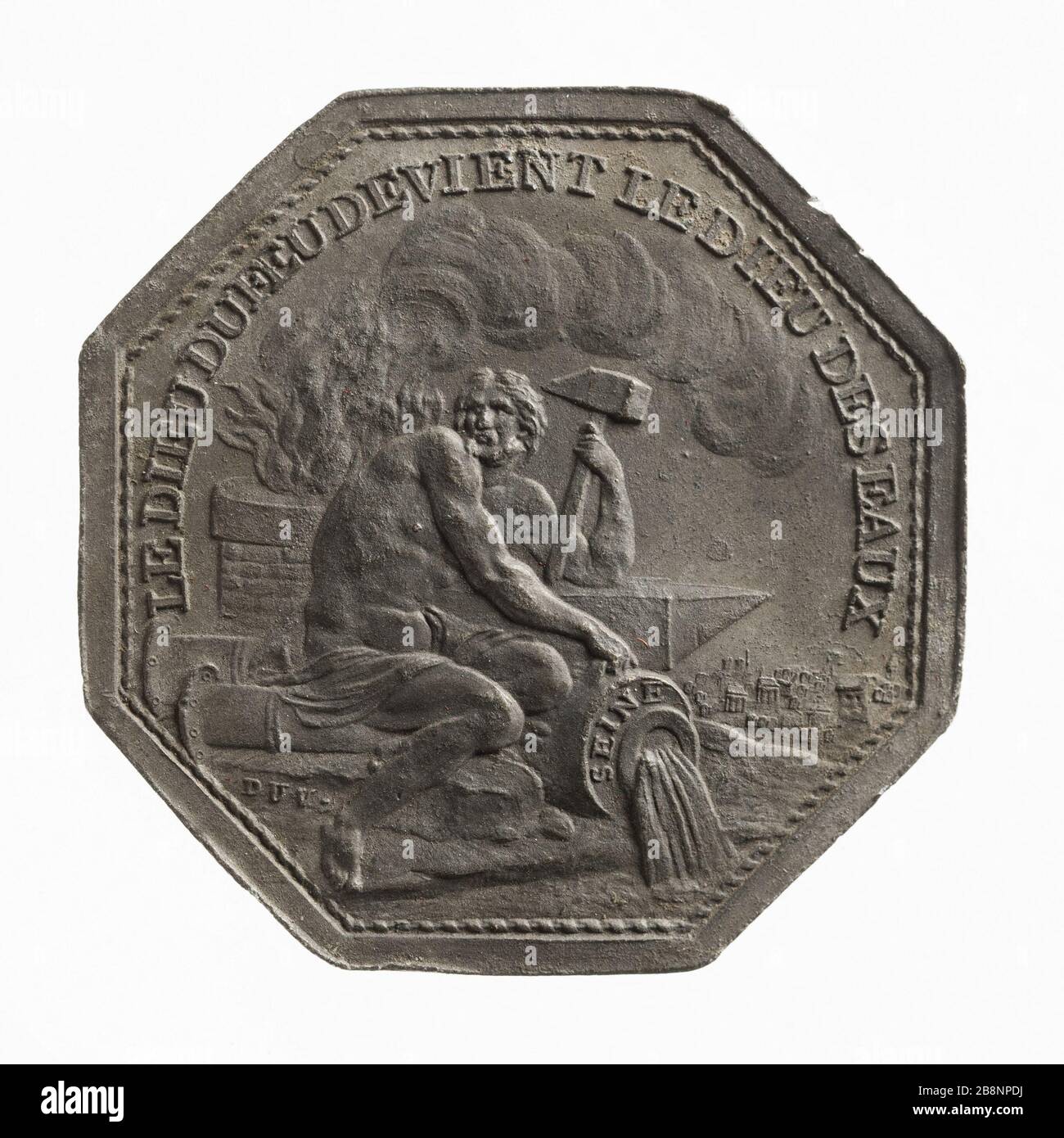 Il dio del fuoco diventa il dio dell'acqua, 'il diciottesimo secolo Benjamin Duvivier (1730-1819). "Le dieu du feu devient le dieu des Eaux", XVIIIe siècle". Estain. Parigi, musée Carnavalet. Foto Stock