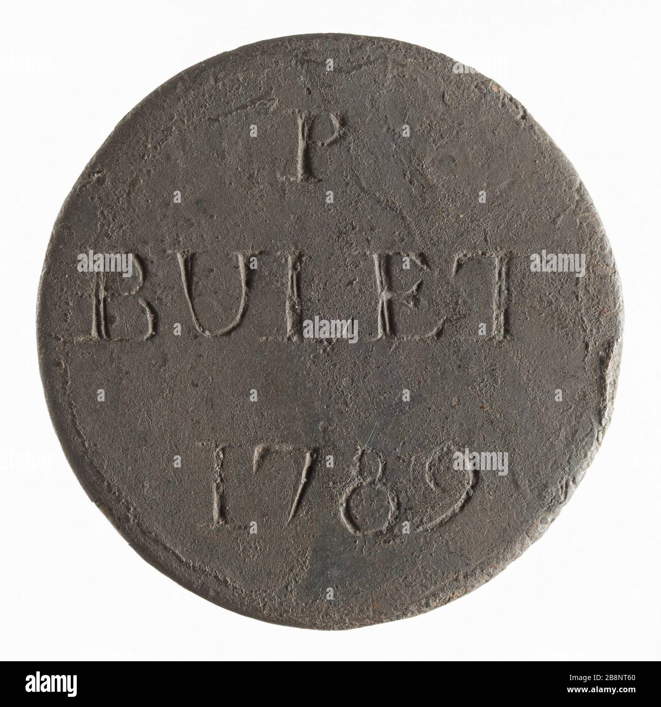 Mercato di Halles a Parigi: P. Bulet 1789 'Halles et marchés de Paris : P. Bulet, 1789'. Métal. 1789-1789. Parigi, musée Carnavalet. Foto Stock