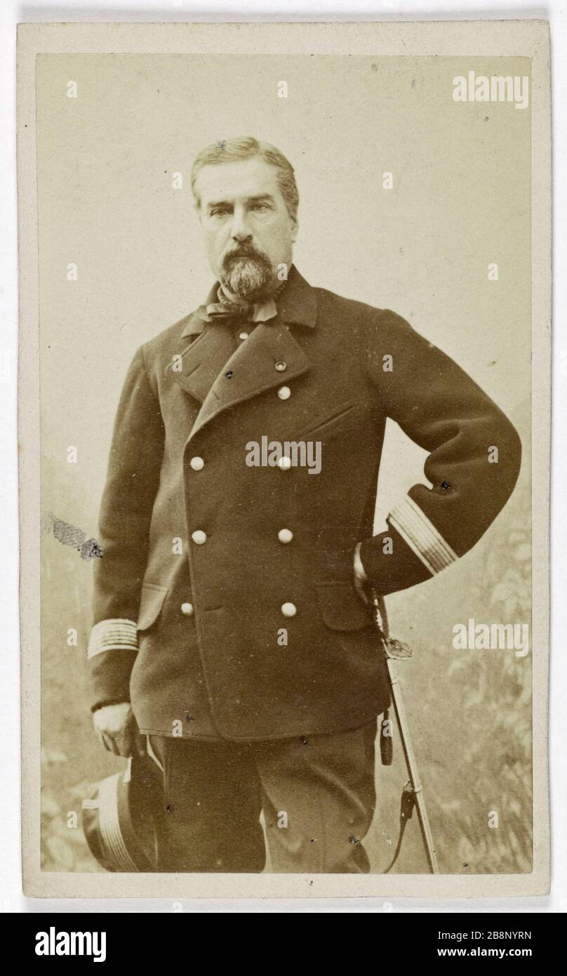 Ritratto di Auguste-Alexandre Ducrot (1817-1882), (generale, politico) Ritratto d'Auguste Alexandre Ducrot (1817-1882), (général, homme politique). Carte de visite (recto). Anonima fotographie. Tirage sur papier albuminé. Avant 1882. Parigi, musée Carnavalet. Foto Stock
