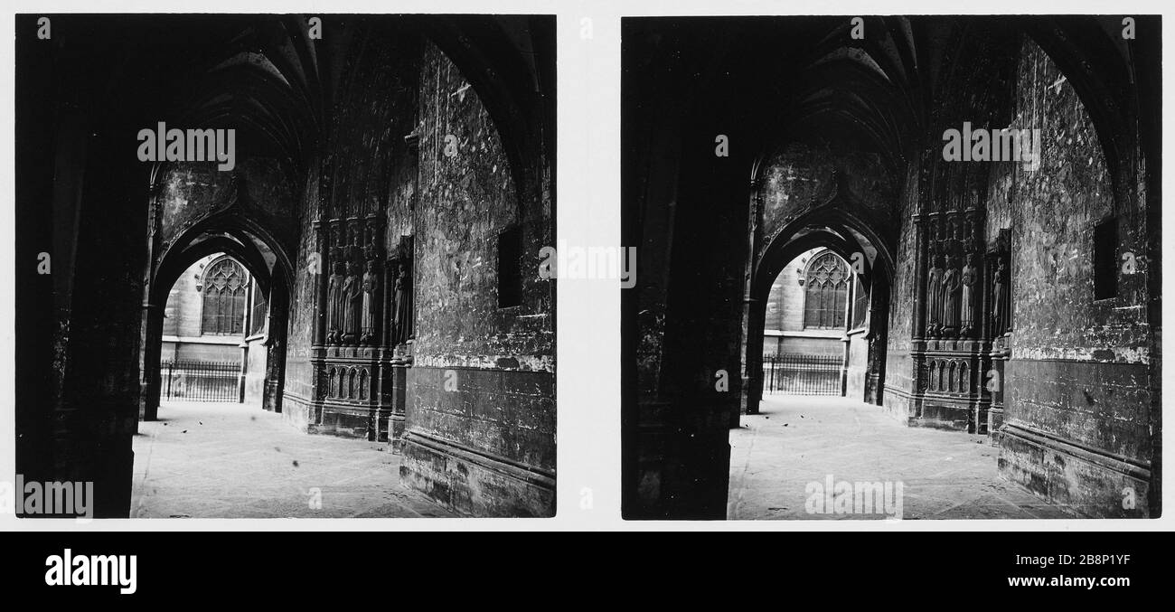 CHIESA DI SAINT-SEVERIN, 5 ° DISTRETTO, PARIGI Eglise Saint-Séverin, Parigi (Vème arr.). 1920-1930. Vue stéréoscopique. Parigi, musée Carnavalet. Foto Stock