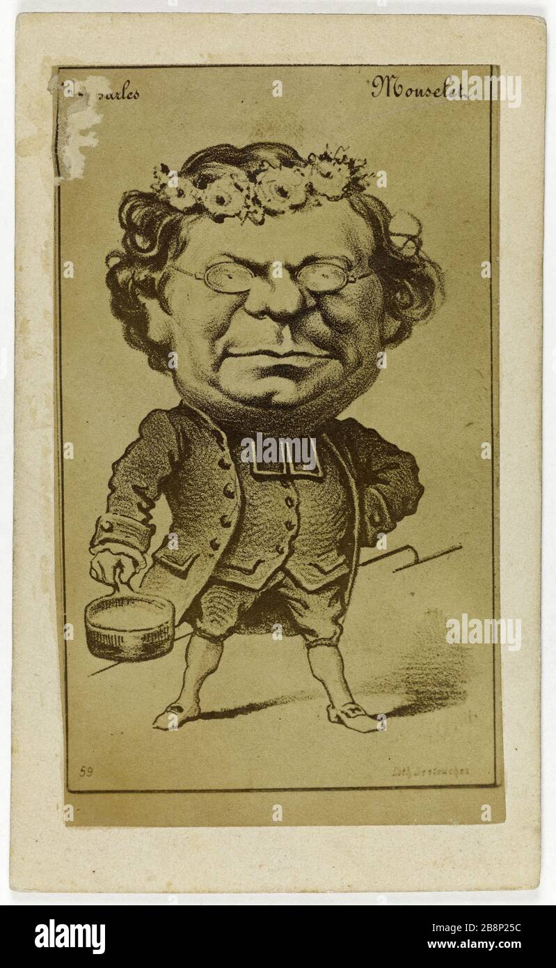 Ritratto di Carlo Monselet (1825-1888), scrittore e gastronomo. Ritratto di Carlo Monselet (1825-1888), lettérateur et gastronome. Carte de visite (recto). Tirage sur papier albuminé. 1860-1890. Anonima fotographie. Parigi, musée Carnavalet. Foto Stock