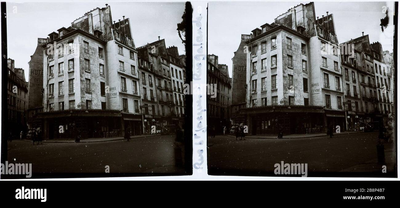 SAINT-JACQUES STREET GALANDE, 5 ° DISTRETTO Rue Saint-Jacques, rue Galande, 5ème arrondissement. 1926-1936. Anonima fotographie. Parigi, musée Carnavalet. Foto Stock