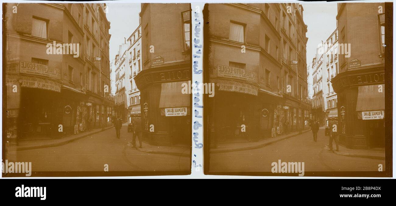 STRADA DELL'ARPA A SAINT-SEVERIN, 5 ° DISTRETTO Rue de la Harpe vers Saint-Séverin, 5ème circondario. 1926-1936. Anonima fotographie. Parigi, musée Carnavalet. Foto Stock