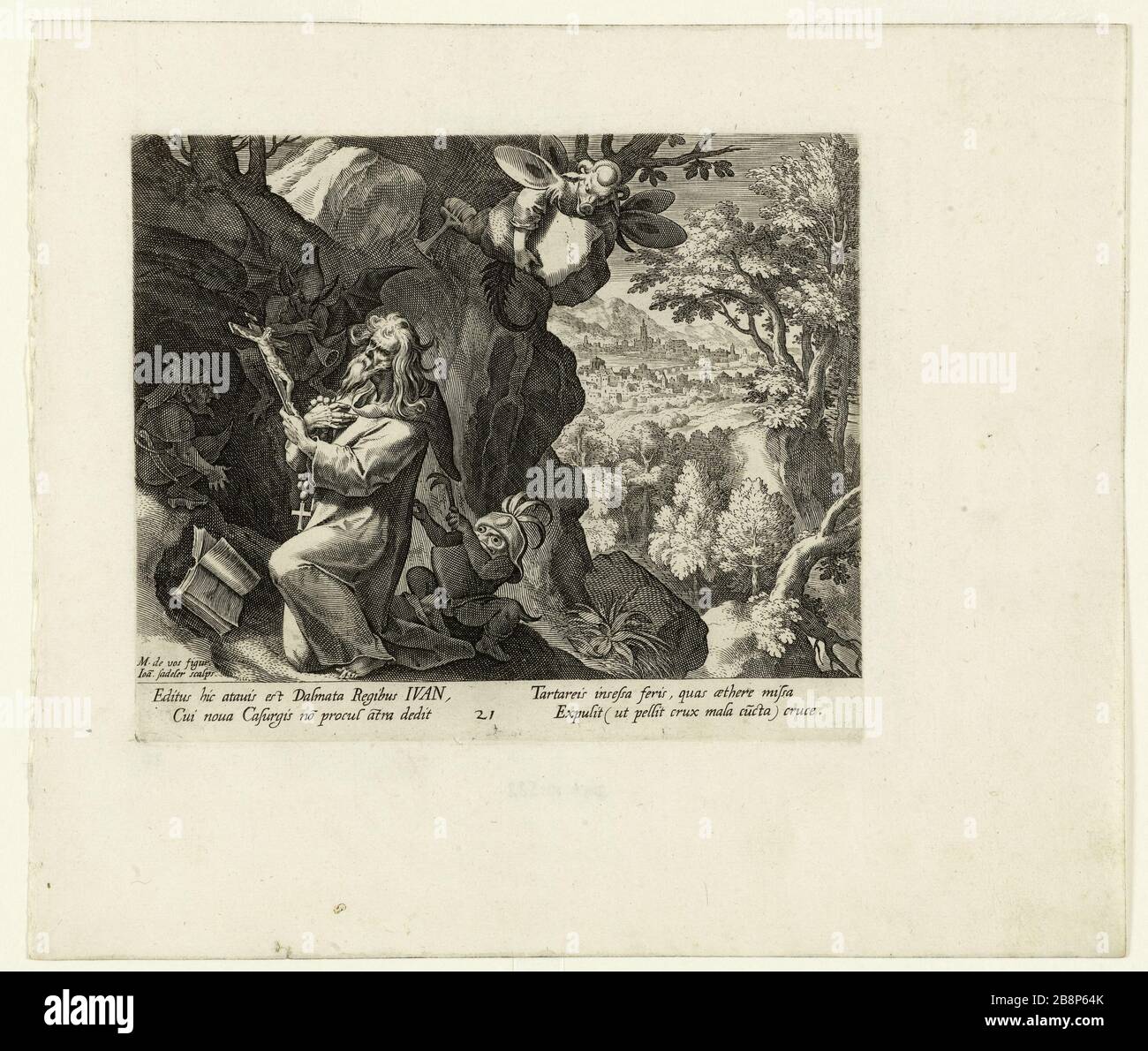 Ivan dopo Martin de Vos Jan Sadeler (1550-1600). 'Ivan' d'après Martin de Vos. Burin. XVIIe siècle. Musée des Beaux-Arts de la Ville de Paris, Petit Palais. Foto Stock