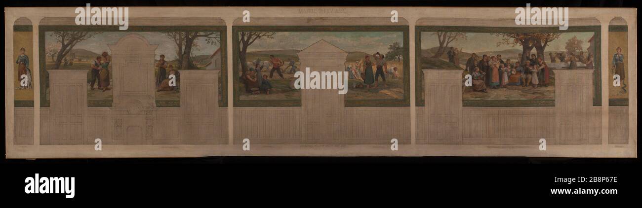 Schizzo per la sala di nozze del municipio del 15 Félix Jobbé-Duval (1821-1889). "Esquisse pour la salle des mariages de la mairie du XVème circondario". Huile sur toile. 1884. Musée des Beaux-Arts de la Ville de Paris, Petit Palais. Foto Stock