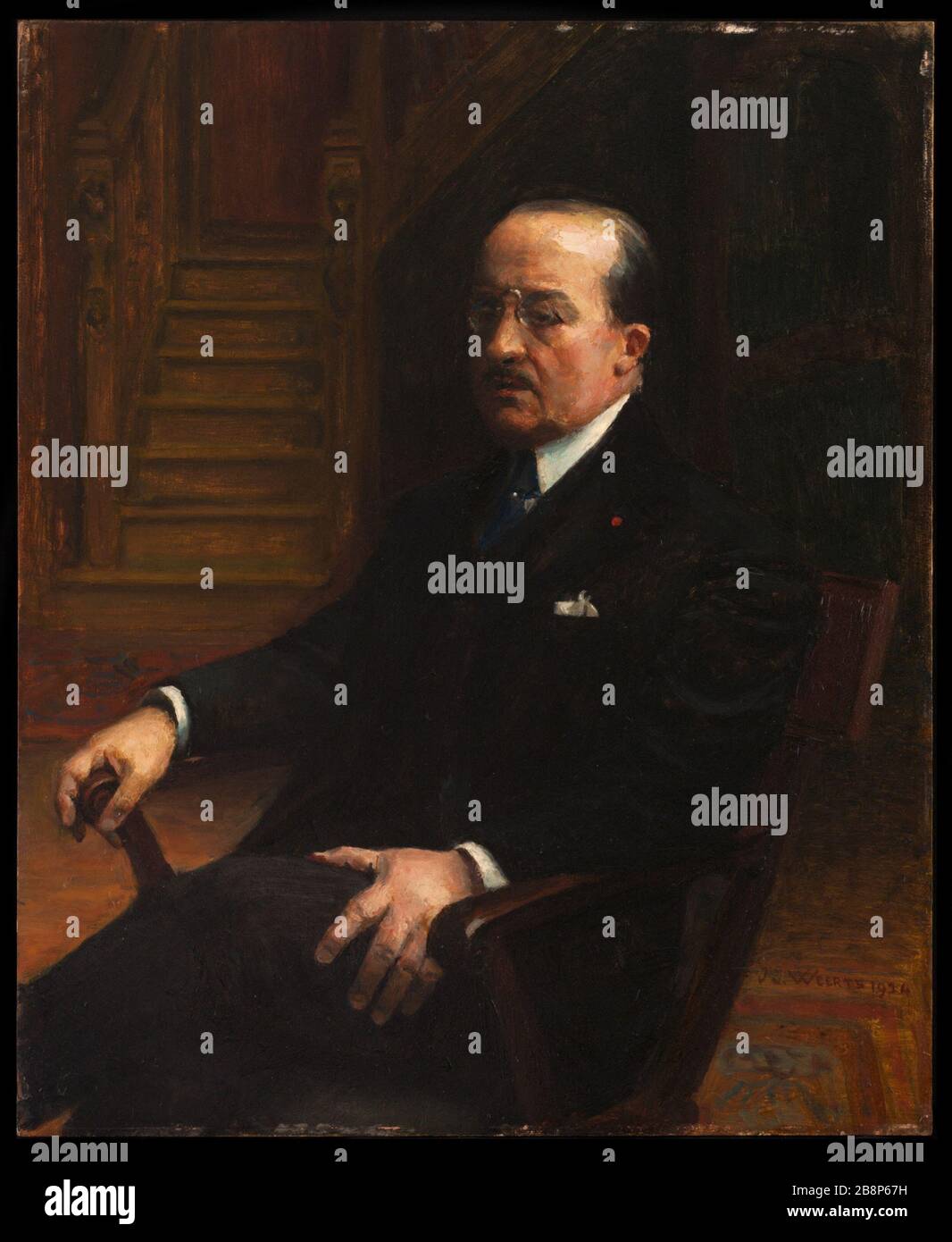 Ritratto di un uomo Jean Weerts (1847-1927). 'Portrait d'homme'. Huile sur bois. 1924. Musée des Beaux-Arts de la Ville de Paris, Petit Palais. Foto Stock