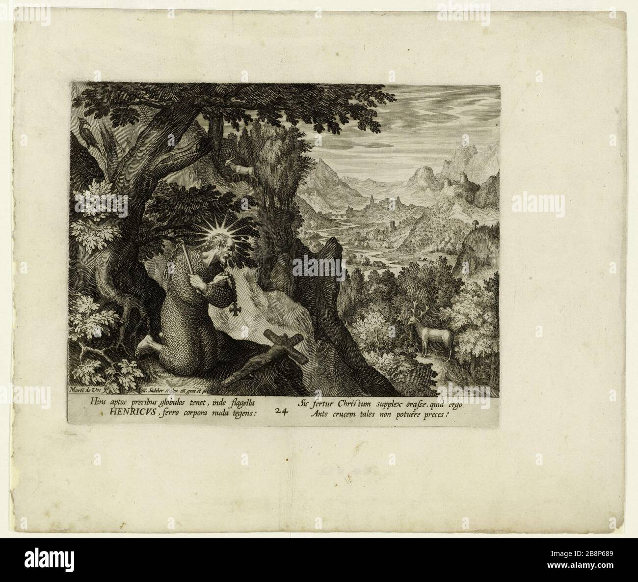 Henricus dopo Martin de Vos Jan Sadeler (1550-1600). "Henricus" d'après Martin de Vos. Burin. XVIIe siècle. Musée des Beaux-Arts de la Ville de Paris, Petit Palai Foto Stock