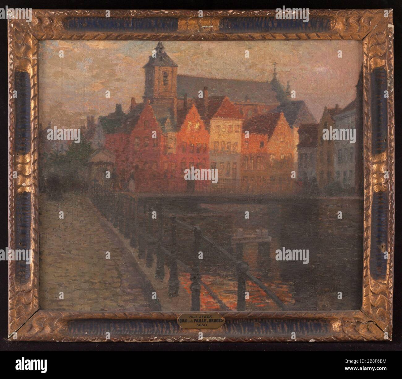 Quai de la Paille Bruges Paul Steck (1866-1924). 'Quai de la Paille à Bruges'. Huile sur toile. Musée des Beaux-Arts de la Ville de Paris, Petit Palais. Foto Stock