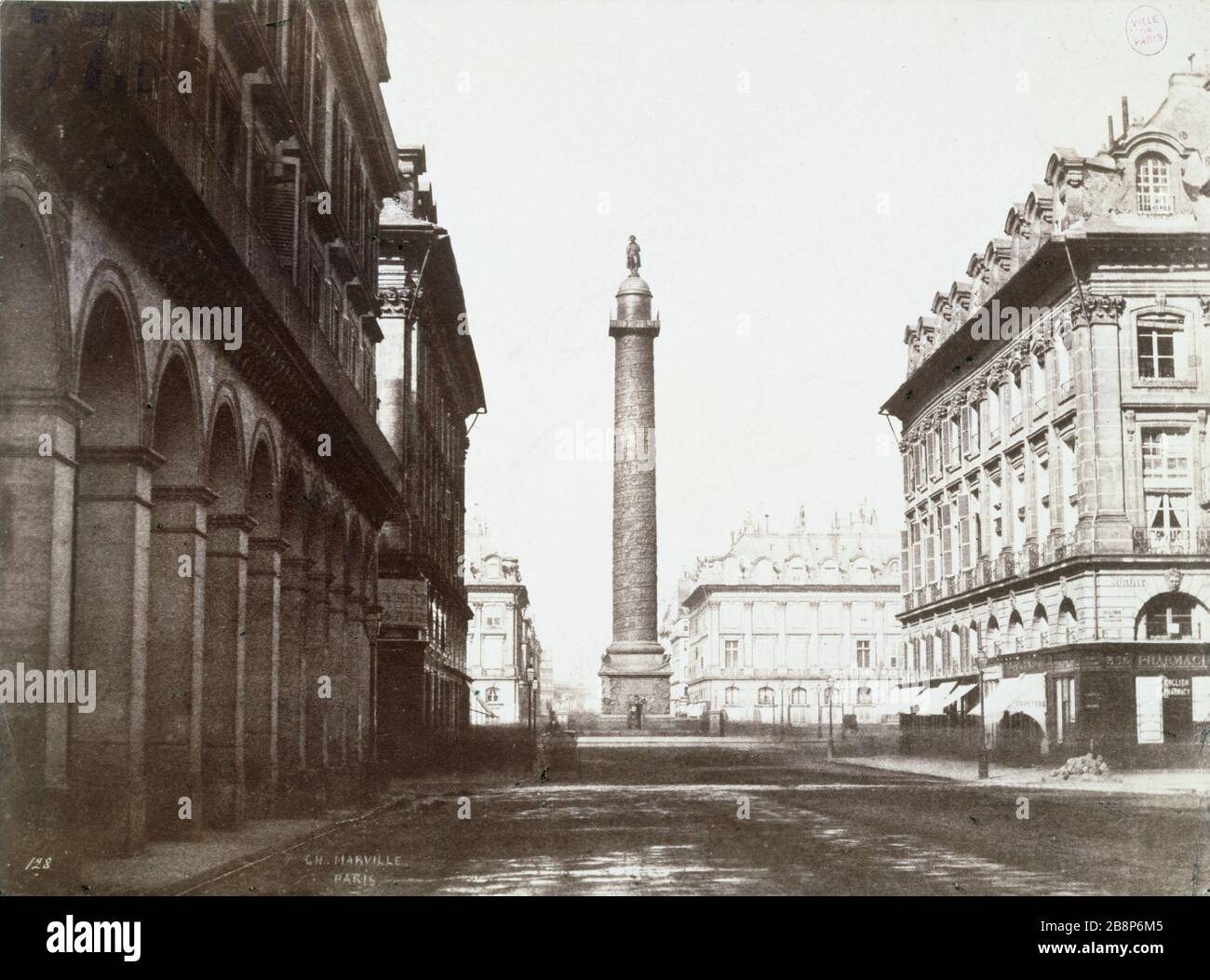 COLONNA VENDOME "colonne Vendôme", Ier arr.. Photographie de Charles Marville (1813-1879). Parigi, musée Carnavalet. Foto Stock