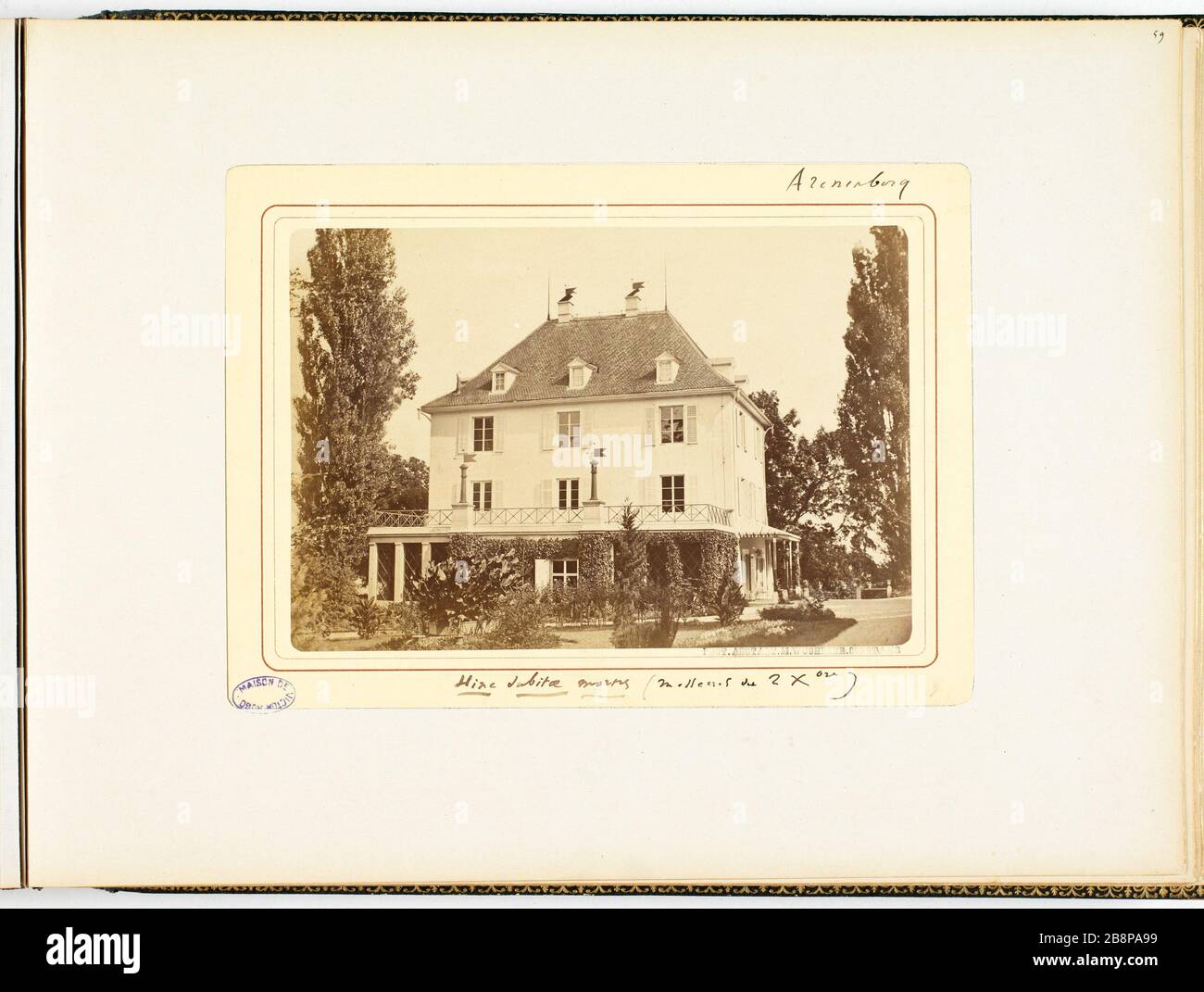 Arenenberg: Castello 'Arenenberg : le château'. Anonima fotographie. Tirage sur papier albuminé. 1865-1871. Parigi, Maison de Victor Hugo. Foto Stock