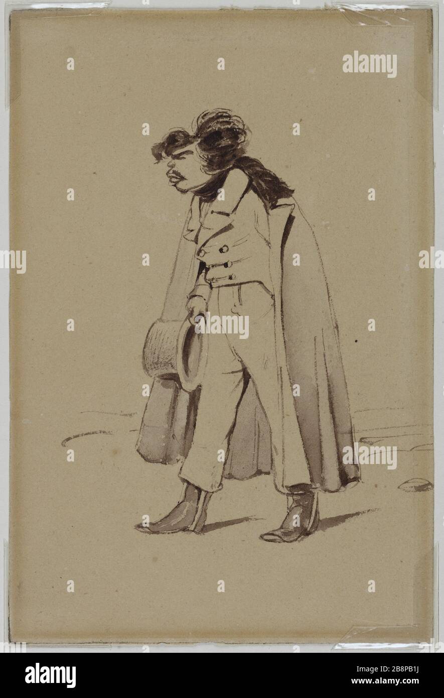 Paul Foucher Eugène Delacroix (1798-1863). "Paul Foucher". Plume et encre sur papier. Parigi, Maison de Victor Hugo. Foto Stock