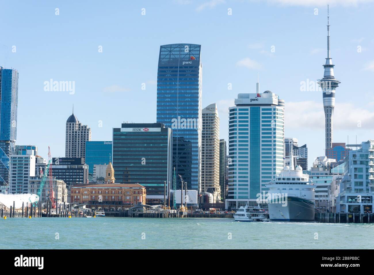 Auckland Waterfront e City Centre, Auckland, Nuova Zelanda Foto Stock