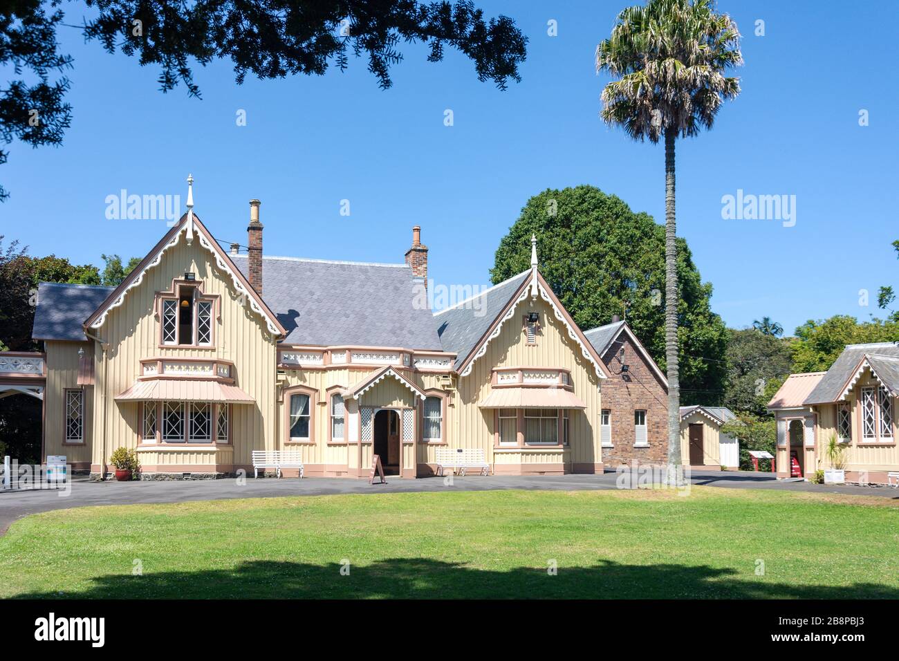 Highwic Historic House (Pouhere Taonga) e giardini, Gillies Avenue, Epsom, Auckland, Nuova Zelanda Foto Stock