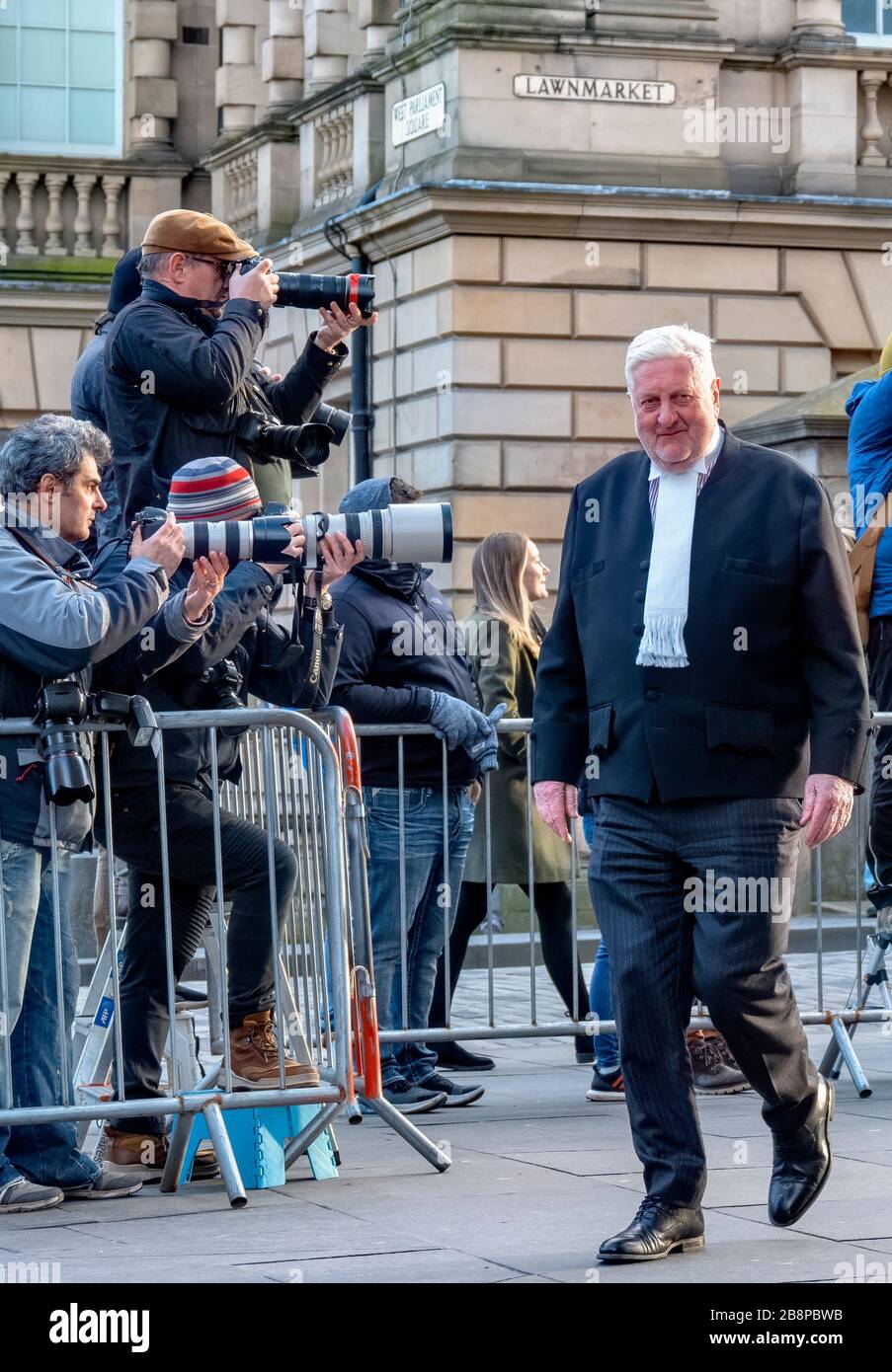Gordon Jackson QC fuori dalla High Court, Edimburgo, Regno Unito. Foto Stock
