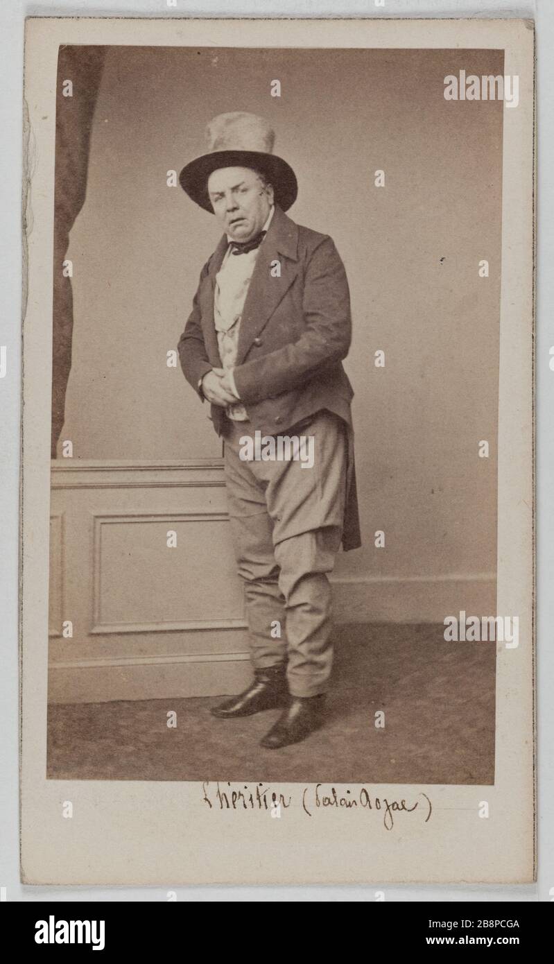 Ritratto di Lhéritier Roman (dice Paul Thomas), (1809-1885), (attore) Ritratto de Romain Lhéritier (dit Paul Thomas-1809-1885), acteur. 1860-1890. Carte de visite (recto). Tirage sur papier albuminé. Photographie de Franck (dit François Gobinet de Villecholle - 1816-1906). Parigi, musée Carnavalet. Foto Stock
