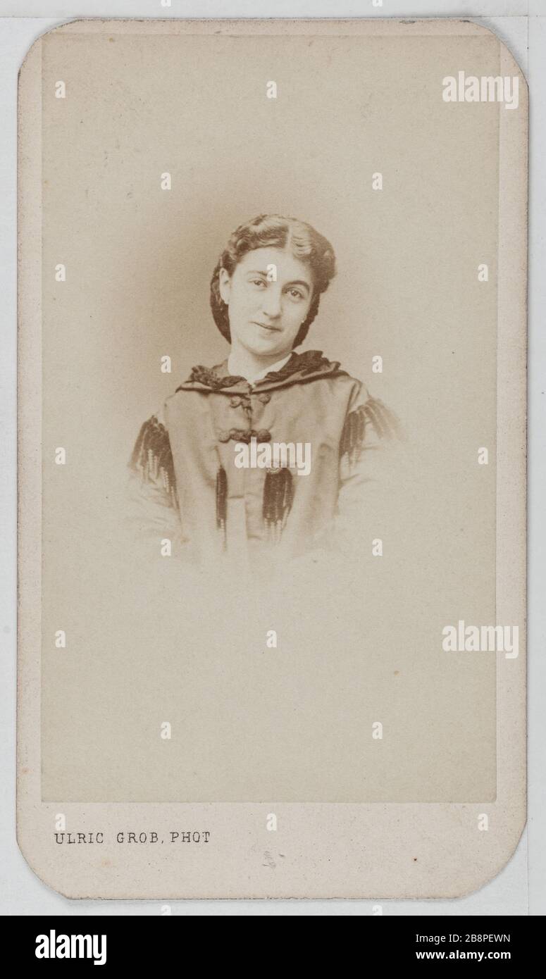 Ritratto di Georgette Viguier, ha detto Georgette Olivier teatro attrice tra il 1857 e il 1875. Ulric Grob. Portrait de Georgette Viguier, dite Georgette Olivier, attrice de théâtre entre 1857 et 1875. Carte de visite (recto). Tirage sur papier albuminé. 1860-1890. Parigi, musée Carnavalet. Foto Stock