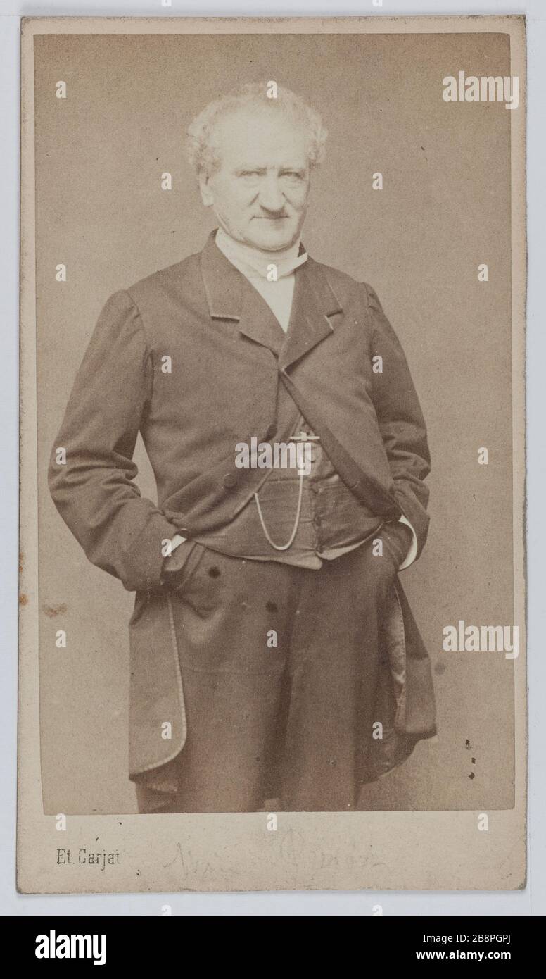 Ritratto di Jean-Baptiste Provost (1798-1865), attore teatrale tra il 1820 e il 1864. Ritratto di Jean-Baptiste François Provost (1798-1865), acteur de théâtre entre 1820 et 1864. Carte de visite (recto). Photographie de Carjat & Cie Tirage sur papier albuminé, 1860-1890. Parigi, musée Carnavalet. Foto Stock
