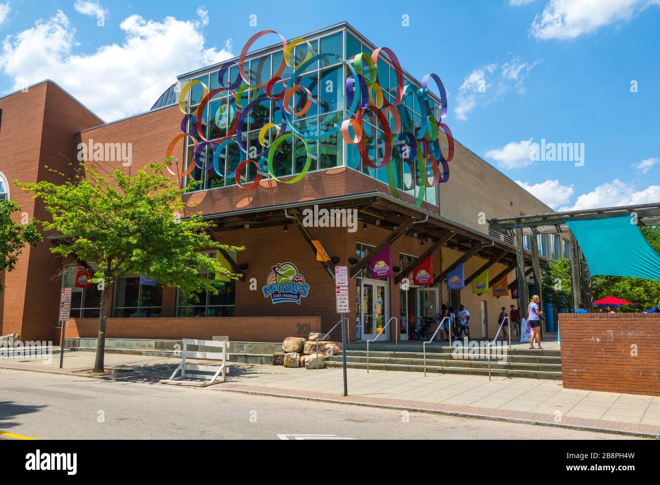 City Market Downtown shopping District in Raleigh una città nel North Carolina del Nord NC e attuale capitale dello stato capitol statehouse Foto Stock
