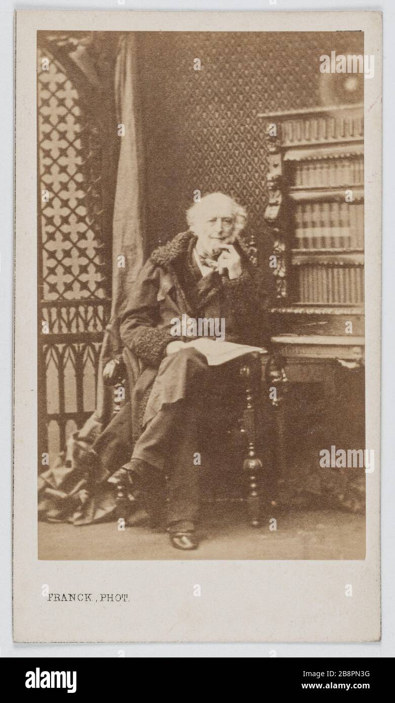 Ritratto di Sir Michael Seymour (1802-1887), ammiraglio inglese. Ritratto di Sir Michaël Seymour (1802-1887), amiral anglais. Carte de visite (recto). Franck (François Gobinet de Villechole, dit). Tirage sur papier albuminé, 1860-1890. Parigi, musée Carnavalet. Foto Stock