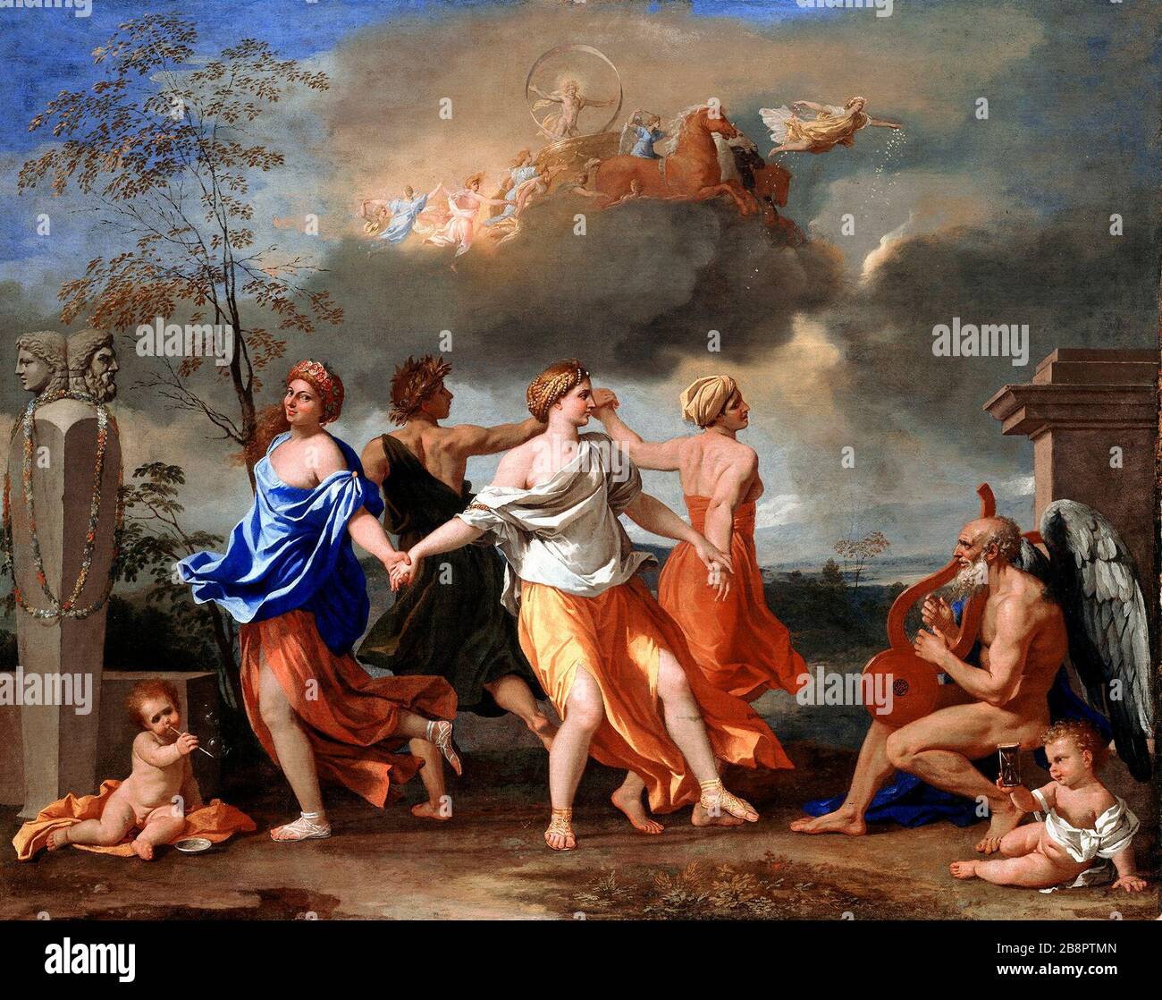 A Dance to the Music of Time - Nicolas Poussin, circa 1635 Foto Stock
