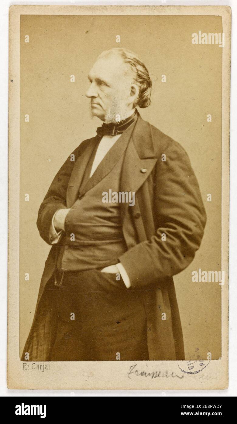 Ritratto di Armand Trousseau (1801-1867), medico, professore di medicina clinica presso l'Hôtel-Dieu, membro dell'Accademia di Medicina Ritratto d'Armand Trousseau (1801-1867), médecin, Professeur de clinique médicale à l'Hôtel-Dieu, membre de l'Académie de médecine. Carte de visite (recto). Photographie de Carjat & Cie Tirage sur papier albuminé, 1860-1867. Parigi, musée Carnavalet. Foto Stock