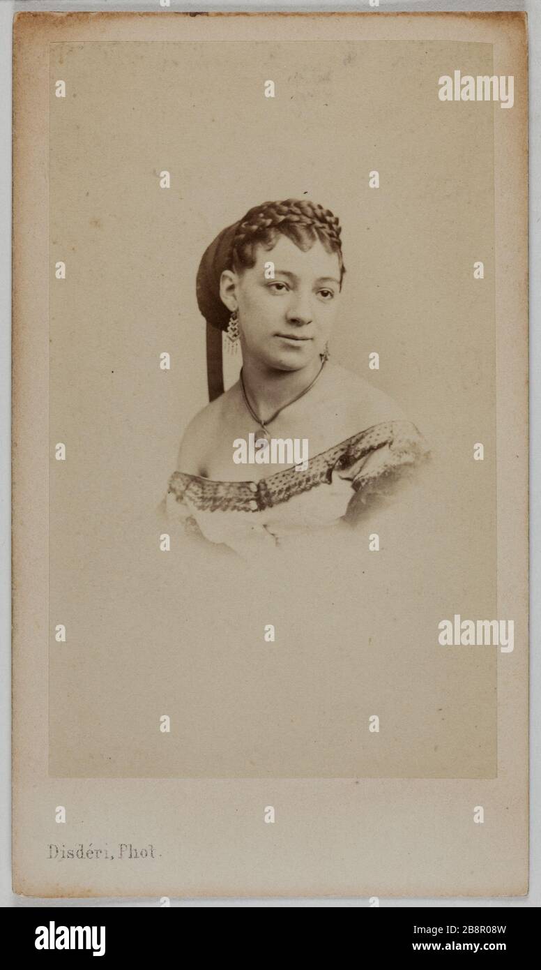 Ritratto di Balson (danzatrice all'Opera) Ritratto de Balson (danseuse à l'Opéra). Carte de visite (recto). Fotografia d'André Adolphe Eugène Disdéri (1819-1889). Tirage sur papier albuminé. 1870-1890. Parigi, musée Carnavalet. Foto Stock