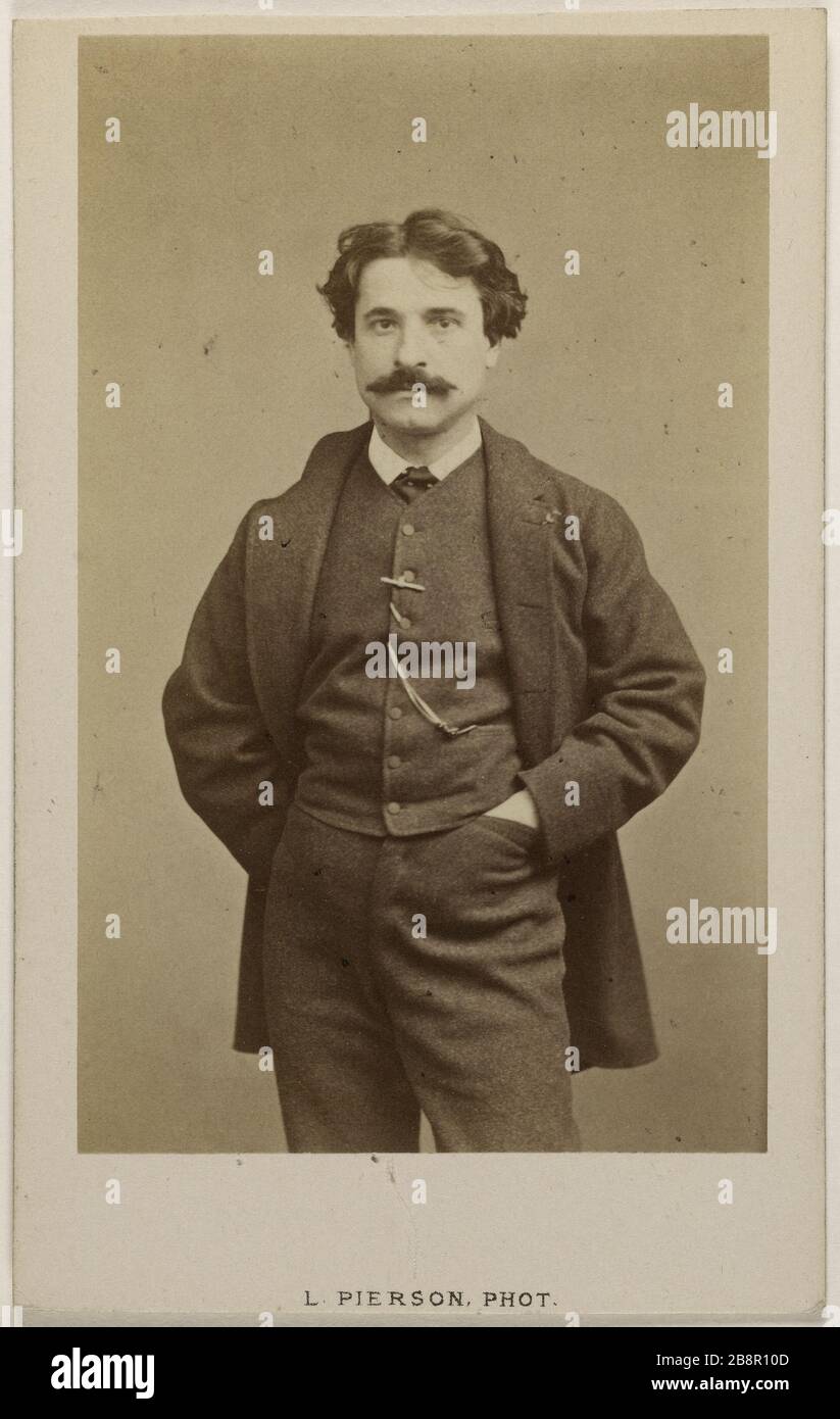 Ritratto di Baudry, Paolo (1828-1886), (pittore) Pierre-Louis Pierson (1822-1913). Ritratto di Baudry, Paolo, (1828-1886), (peintre). Carte de visite (recto). Tirage sur papier albuminé. 1870-1890. Parigi, musée Carnavalet. Foto Stock
