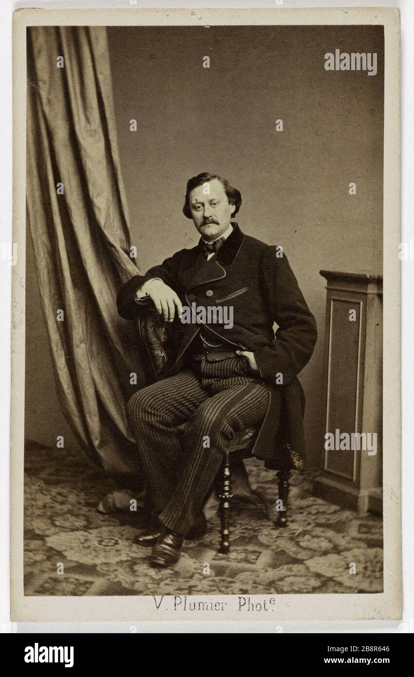 Ritratto di Adolphe Dupuis (1824-1891), (attore) Ritratto d'Adolphe Dupuis (1824-1891), (acteur). Carte de visite (recto). Photographie de Victor Plumier. Tirage sur papier albuminé. 1850-1860. Parigi, musée Carnavalet. Foto Stock