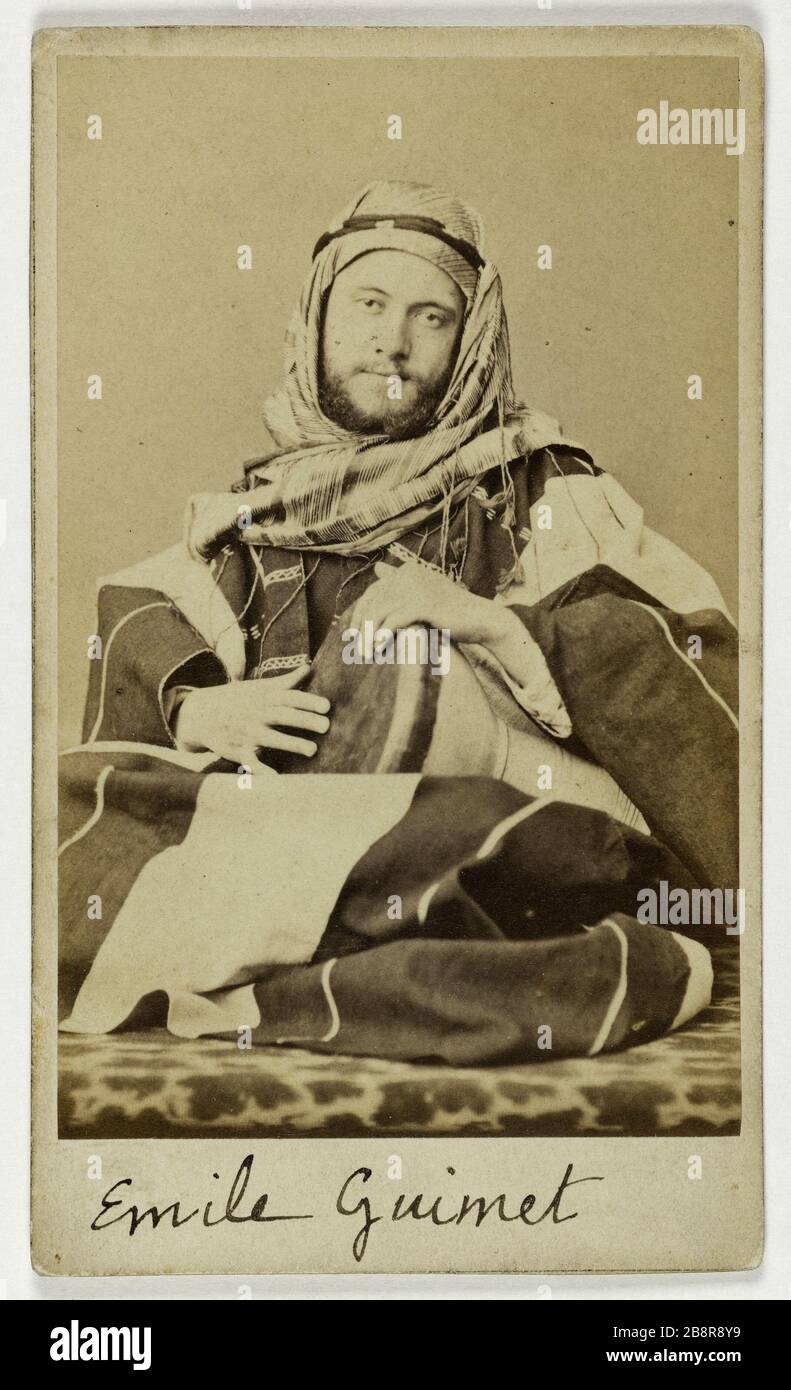 Ritratto di Emile Guimet (1836-1918), industriale, scrittore, studioso, Dr. Musée Guimet Ritratto d'Emile Guimet, (1836-1918), industriale, lettérateur, érudit, Dr. Du musée Guimet. Carte de visite (recto).Tirage sur papier albuminé. Entre 1860-1890. Photographie de Philippe Fortuné Durand. Parigi, musée Carnavalet. Foto Stock