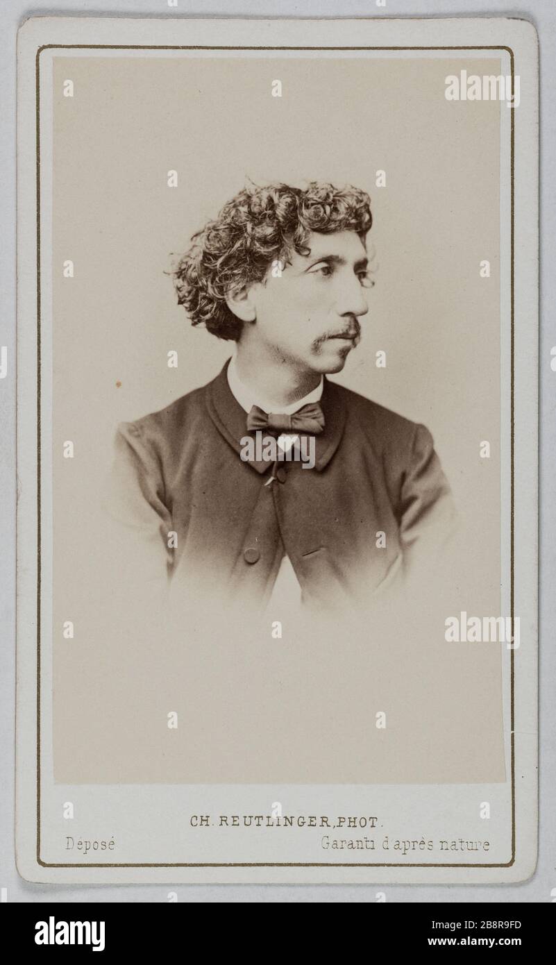 Ritratto di Carlo Garnier (1825-1898), (architetto) Ritratto di Carlo Garnier (1825-1898), architettura. Photographie de Charles Reutlinger. Carte de visite (recto). Tirage sur papier albuminé. Avant 1898-1898. Parigi, musée Carnavalet. Foto Stock