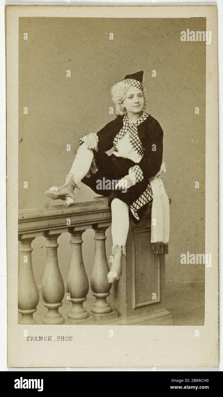 Ritratto di Lagarde Zelia (?), (attrice) ritratto di Zélia Lagarde, attrice. Carte de visite. Entre 1860 e 1890. Photographie de Franck (dit Gobinet de Villecholle - 1816-1906). Parigi, musée Carnavalet. Foto Stock