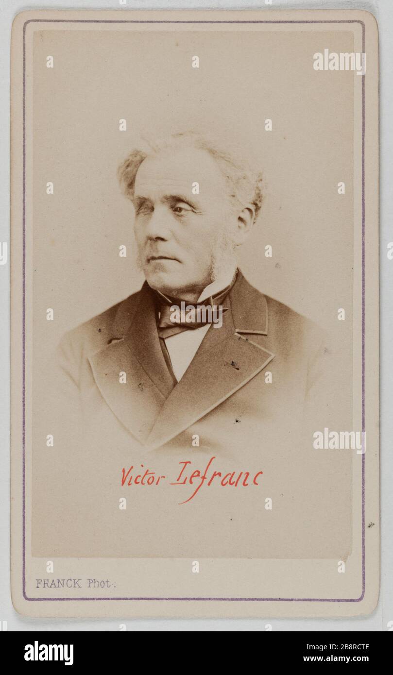 Ritratto di Victor Lefranc (1809-1883), avvocato e politico Ritratto di Victor Lefranc (1809-1883), avocat et homme politique. Photographie de François Gobinet de Villechole, dit Franck (1816-1906). Carte de visite. Tirage sur papier albuminé. 1860-1890. Parigi, musée Carnavalet. Foto Stock