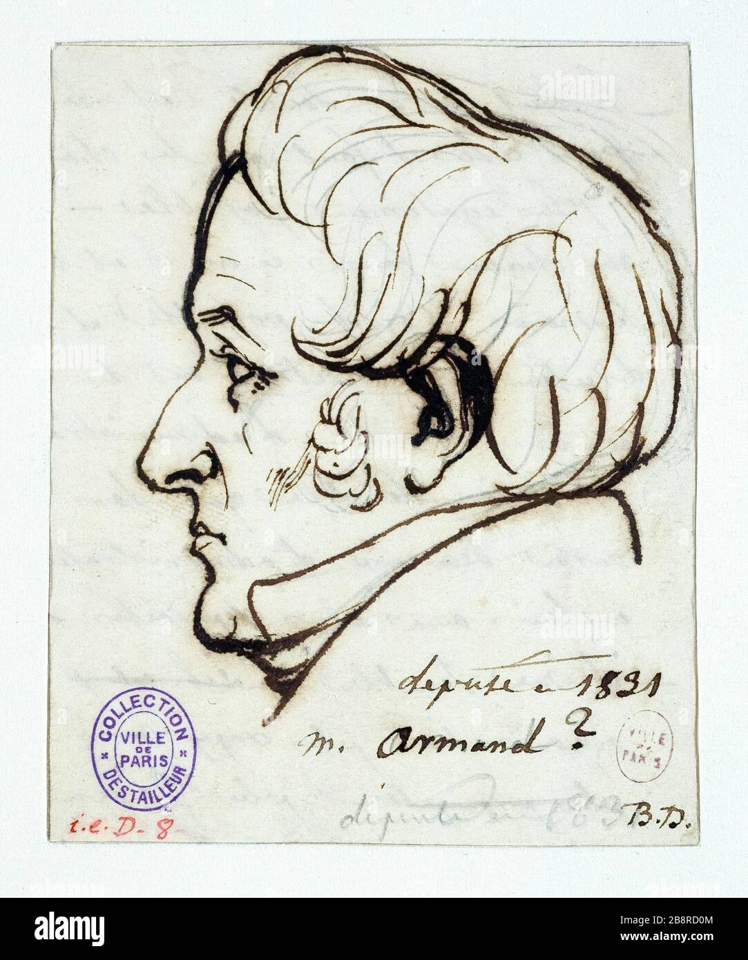 RITRATTO DI ARMAND VICE NEL 1831 Baudet-Dulary (né it 1790). 'Portrait du député Armand en 1831'. Pennacchio. Parigi, musée Carnavalet. Foto Stock