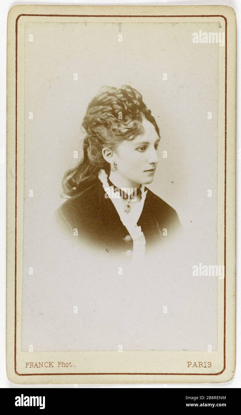 Ritratto di Martha, attrice Folies Marigny. François Marie-Louis-Alexandre Gobinet de Villechole, dit Franck (1816-1906). Portrait de Marthe, attrice au Théâtre des Folies Marigny. Carte de visite (recto). Tirage sur papier albuminé. 1860-1890. Parigi, musée Carnavalet. Foto Stock