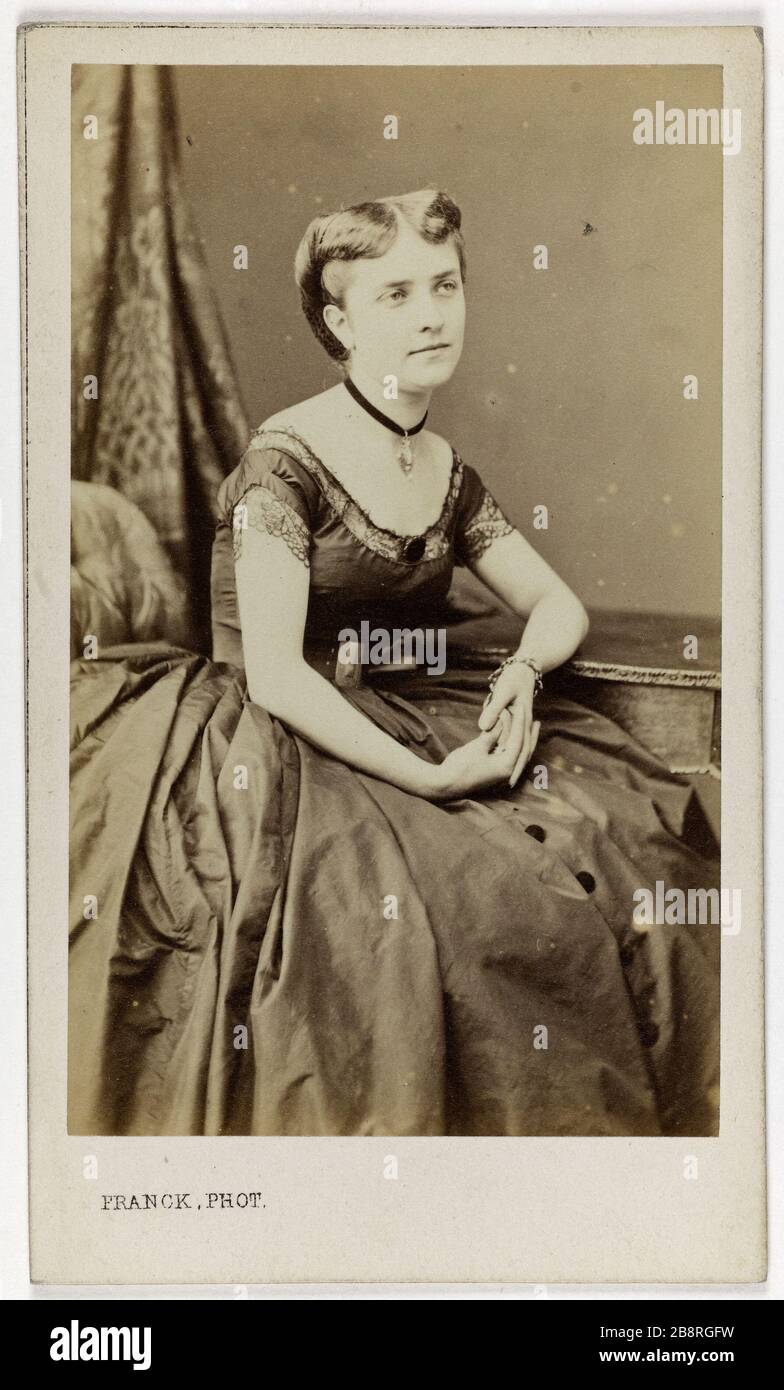 Ritratto di Anette Merante (Gredelu), danseuse au Théâtre des Italiens e l'Opera. François Marie-Louis-Alexandre Gobinet de Villechole, dit Franck (1816-1906). Portrait d'Anette Mérante (Gredelu), danseuse au Théâtre des Italiens et à l'Opéra. Carte de visite (recto). Tirage sur papier albuminé. 1860-1890. Parigi, musée Carnavalet. Foto Stock