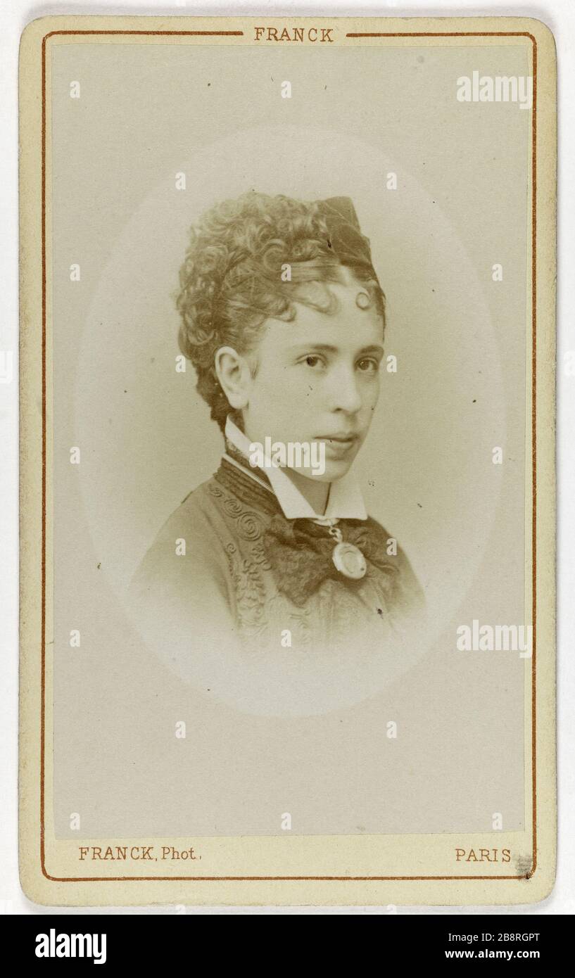 Ritratto di Mercedès, ballerina all'Opera. François Marie-Louis-Alexandre Gobinet de Villechole, dit Franck (1816-1906). Portrait de Mercadès, danseuse à l'Opéra. Carte de visite (recto). Tirage sur papier albuminé. 1860-1890. Parigi, musée Carnavalet. Foto Stock