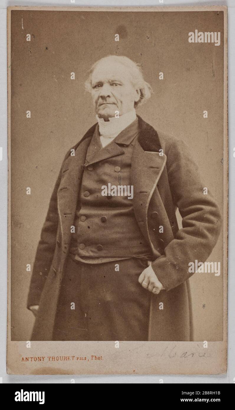 Ritratto di Marie Pierre (Pierre Alexandre Amable Marie Thomas di San Giorgio dice), (1797-1870), (avvocato, politico) Ritratto di Pierre Marie (Pierre Alexandre Thomas Amable Marie de Saint-Georges , dit) (1797-1870), avocat, homme politique. Carte de visite (recto). Fils. Tirage sur papier albuminé. 1860-1890. Parigi, musée Carnavalet. Foto Stock