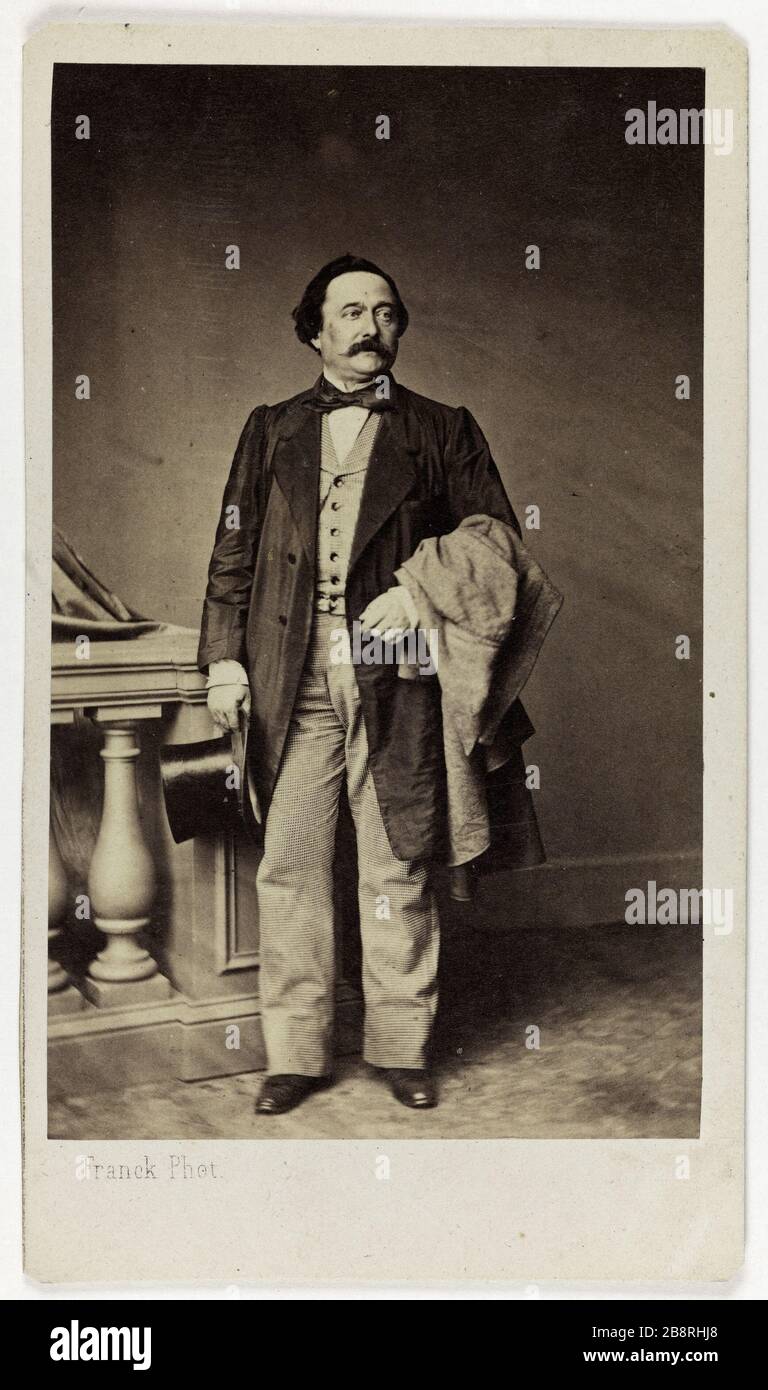 Ritratto di Alexander Michel (1813-1877), teatro di varietà dell'attore. François Marie-Louis-Alexandre Gobinet de Villechole, dit Franck (1816-1906). Ritratto d'Alexandre Michel (1813-1877), acteur au théâtre des Variétés. Carte de visite (recto). Tirage sur papier albuminé. 1860-1890. Parigi, musée Carnavalet. Foto Stock