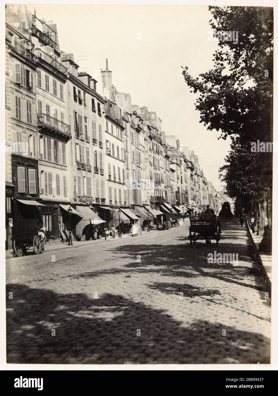 Wharf City Hall. Carrozza a cavallo sulla banchina dell'Hotel de Ville, 4 ° arrondissement, Parigi 'Voiture à cheval sur le quai de l'Hôtel-de-Ville, Parigi (IVème arr.)'. Photographie d'Hippolyte Blancard (1843-1924), vers 1890. Parigi, musée Carnavalet. Foto Stock
