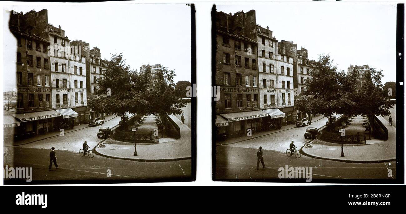 MOLO MONTEBELLO, 5 ° DISTRETTO Quai de Montebello, 5ème arrondissement. 1926-1936. Anonima fotographie. Parigi, musée Carnavalet. Foto Stock