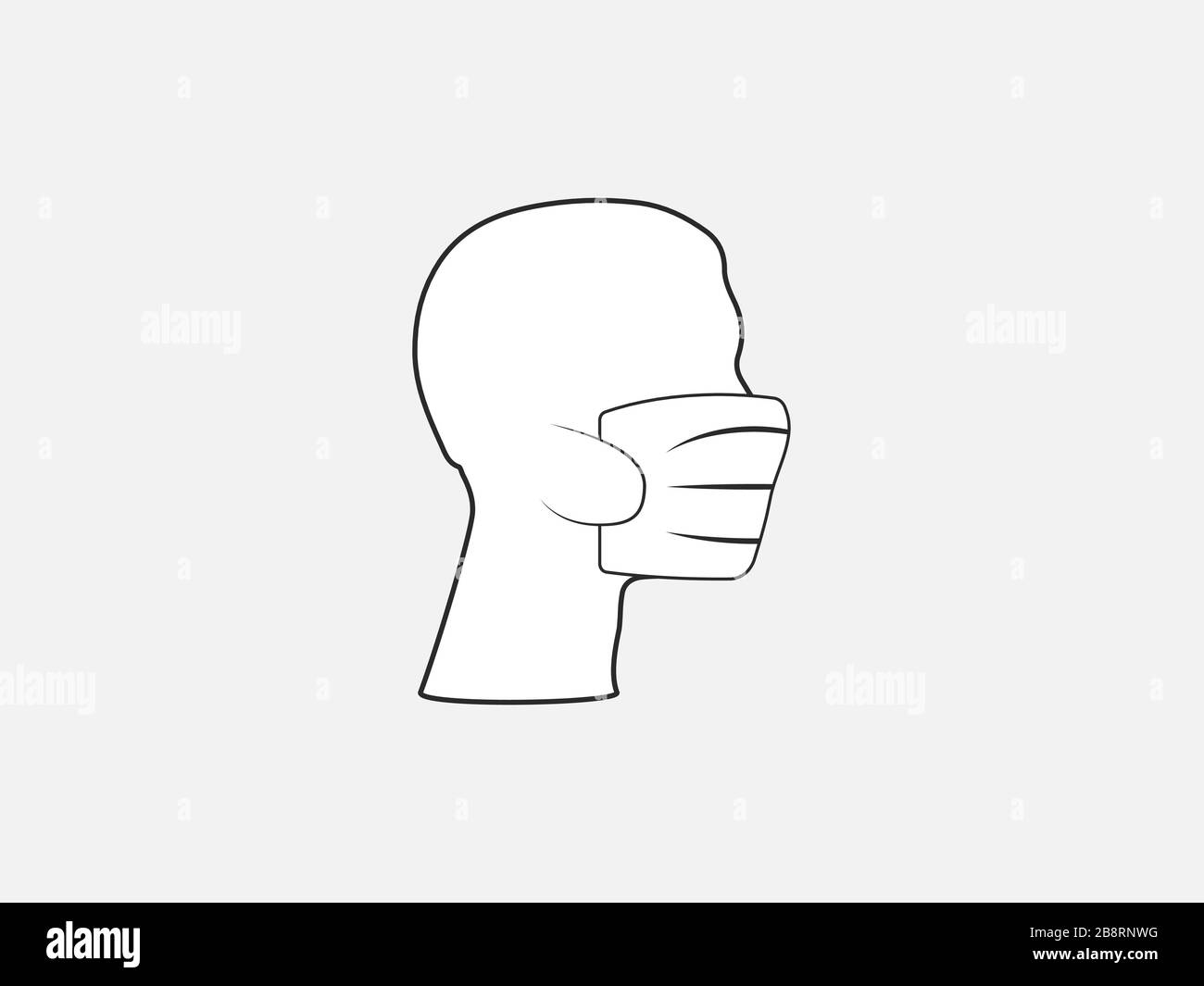 Uomo, icona maschera medica. Illustrazione vettoriale, design piatto. Illustrazione Vettoriale