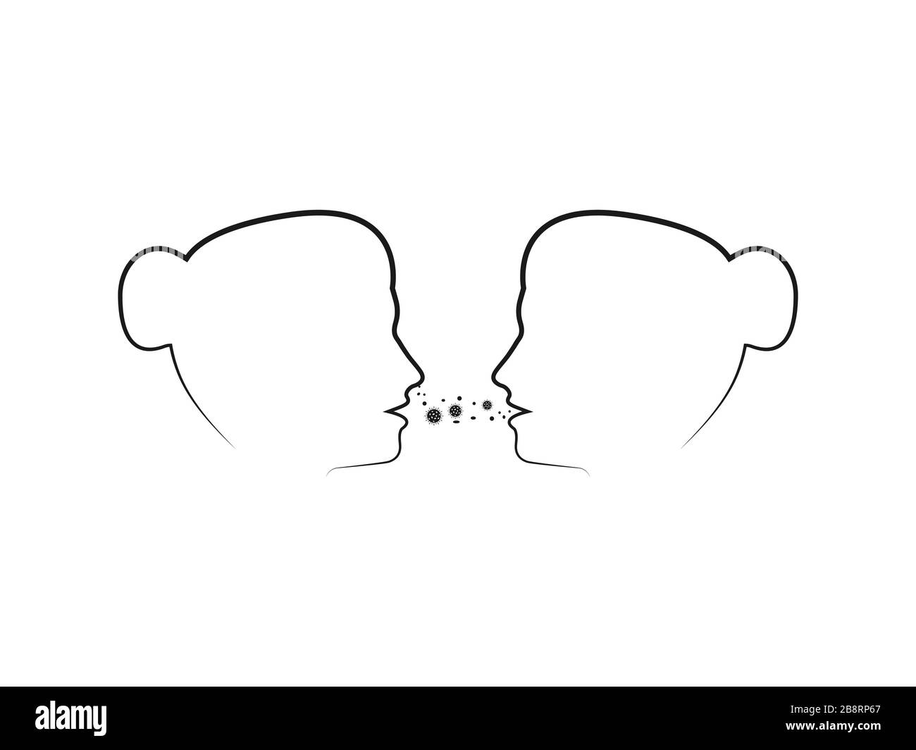 Raffreddore comune, tosse, icona influenza. Illustrazione vettoriale, design piatto. Illustrazione Vettoriale