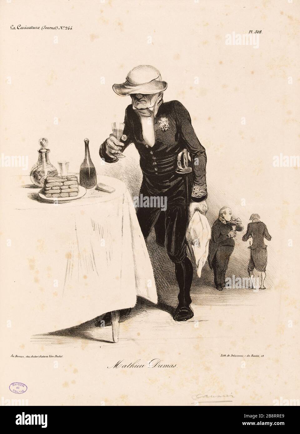 Mathieu Dumas Honoré Daumier (1808-1879). Caricature de presse. 'Mathieu Dumas'. Planche parue dans 'la Caricature' du 9 juillet 1835. Lithographie. Parigi, Maison de Balzac. Foto Stock