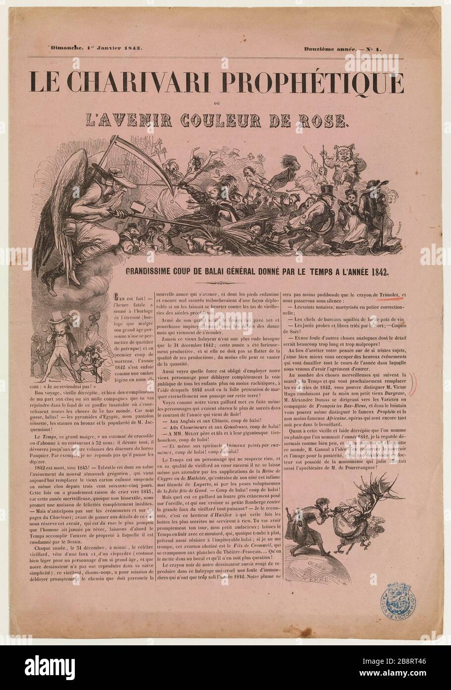 Grandissime sparò la scopa generale data dal tempo nel 1842. Foto Stock