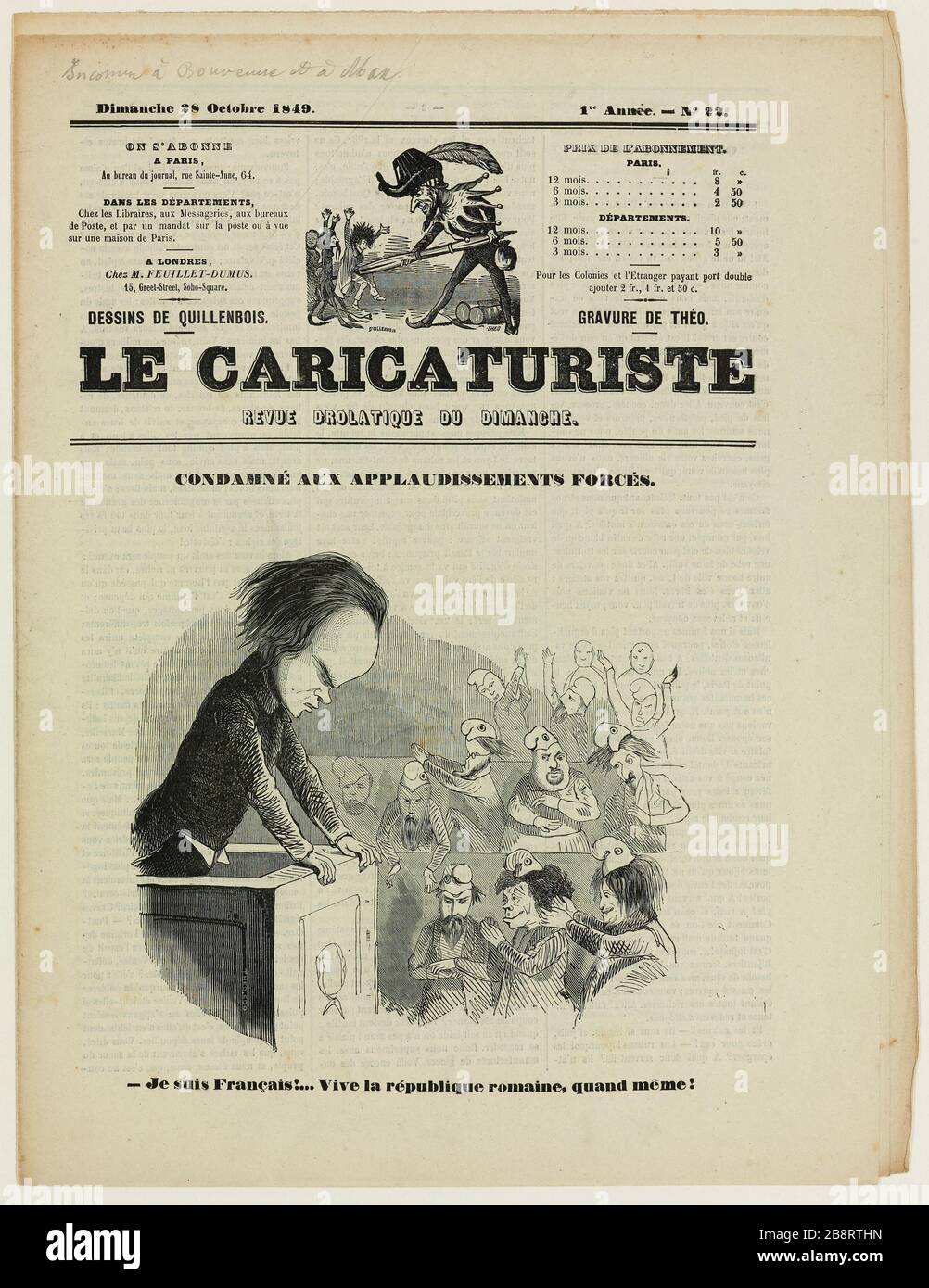 Condannato all'applauso forzato. Foto Stock